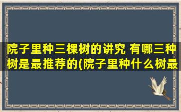 院子里种三棵树的讲究 有哪三种树是最推荐的(院子里种什么树最好？推荐三种树种及讲究！)